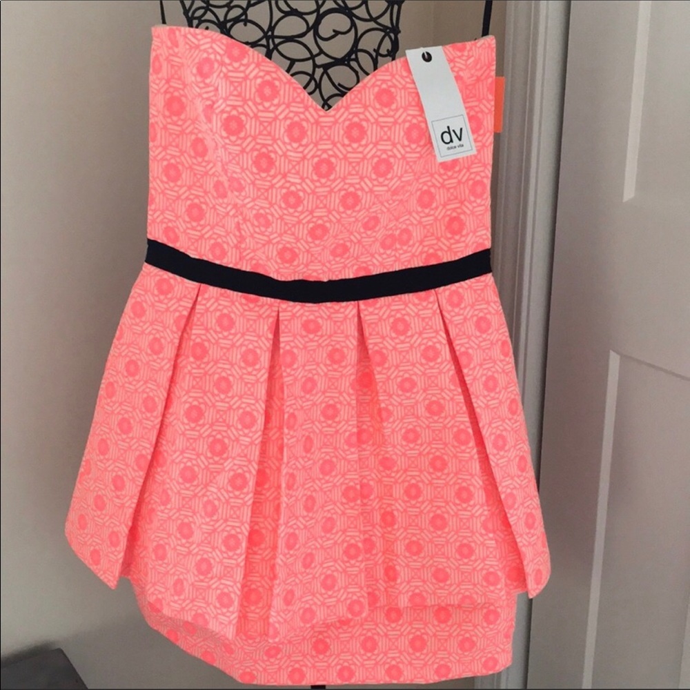 Strapless Dolce Vita Neon Coral Amica Dress